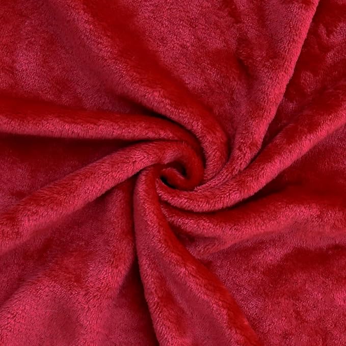 Bnuitland Travel Blanket and Pillow 2 in 1, Soft Flannel Airplane Blanket in Bag Compact-Long Flight Essential for Adults and Kids, Portable Luggage Sleeve and Backpack Clip, 65×40 inch Red