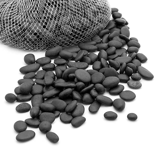 Royal Imports 30LBS River Rocks Decorative Ornamental Pebbles, Garden Landscaping Stones, Gravel Filler for Plants, Vases, Succulents, Home Decor, Aquariums, Crafting, Animal Habitat - Small Black