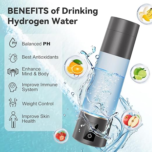 Hydrogen Water Bottle, Generate Genuine 4000ppb Pure Hydrogen, SPE/PEM Technology, Odorless, Chlorine-Free, Micro-Nano Tech for Extended Hydrogen Retention, 270ml, Gift Ideas from Daughter Son