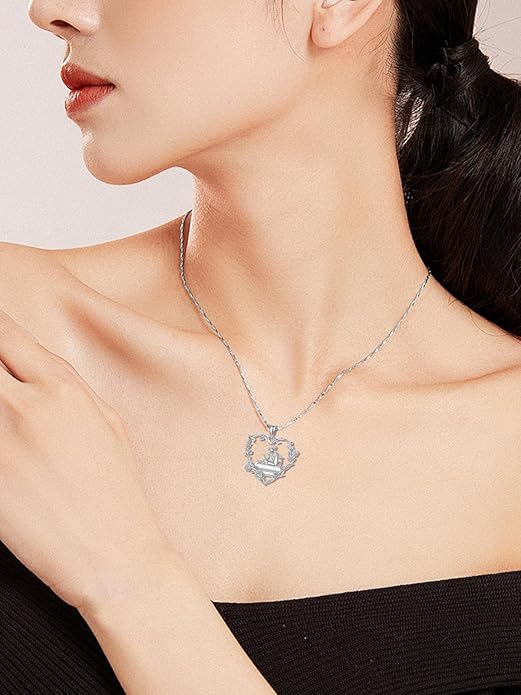 Midari Book Lover Necklace 925 Sterling Silver Book Necklace for Women Reading Pandent Jewelry Graduation Gift for Book Lovers LibrarianBirthday Christmas Mother's Day