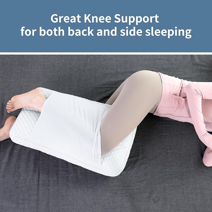 HOMBYS Between Leg Knee Pillow for Side Sleepers,Under Knee Pillow for Sleeping on Back,Down Alternative Between Leg Pillow for Sleeping,Spine Alignment,Lower Back Pain Relief,Pregnancy Support