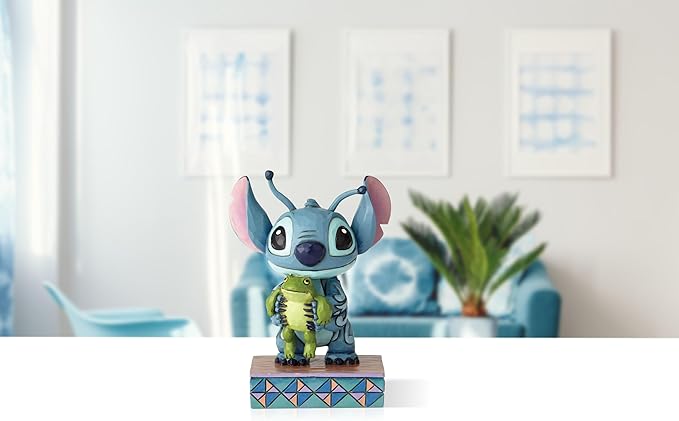Enesco Disney Traditions Collection by Jim Shore Lilo and Stich Holding Frog Figurine- Resin Hand Crafted Painted Collectible Disney Mini Figurines Decorative Home Decor Statue, 3.8 Inch
