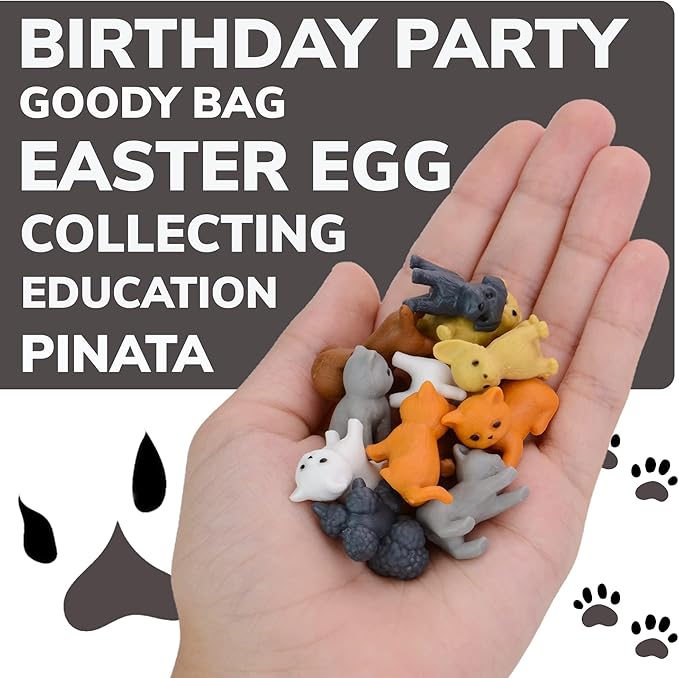 Tiny Dog and Cat Figurines for Kids - Small Animals Toys in Bulk - Little Pet Toys - Tiny Plastic Toys for Kids Classroom Prizes - 50 Pcs - Easter Gifts for Kids