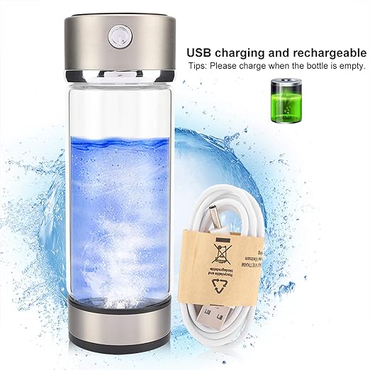 Hydrogen Water Bottle, 420ml Hydrogen Rich Water Cup Machine with USB Rechargeable, Ion Water Generator, Improve Water in 3 Minutes, for Home Office