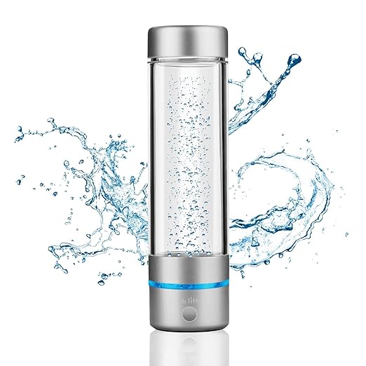 Hydrogen Sport Water Bottle, Professional Hydrogen-Rich Water Generator with SPE and PEM, 320ml 5000PPB Dual Mode Hydrogen Water Maker ionized for Travel Hiking Swimming