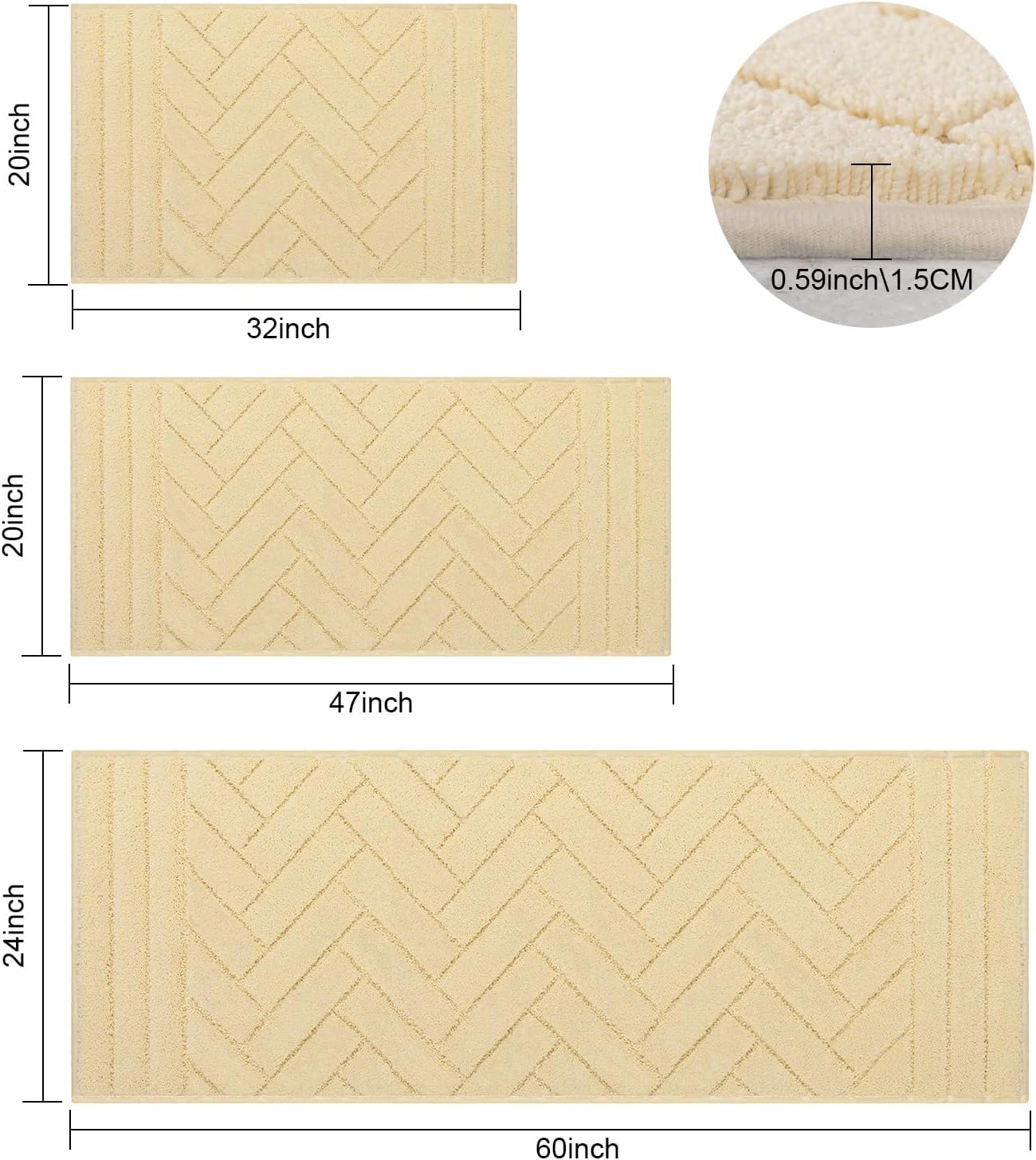 Tindbea Dog Mat for Muddy Paws,Absorbs Moisture Dirt Non-Slip Washable Mud Mat for Dogs,Soft Rubber Backing Front Inside Pet Rug for Entryway, Mud Dog Paws, Patio(20"x31.5",Beige)