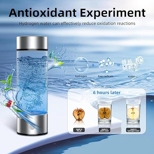 Hydrogen Water Bottle, Portable Hydrogen Water Bottle Generator, Rechargeable Hydrogen Water Ionizer Machine for Home, Office, Travel and Exercise