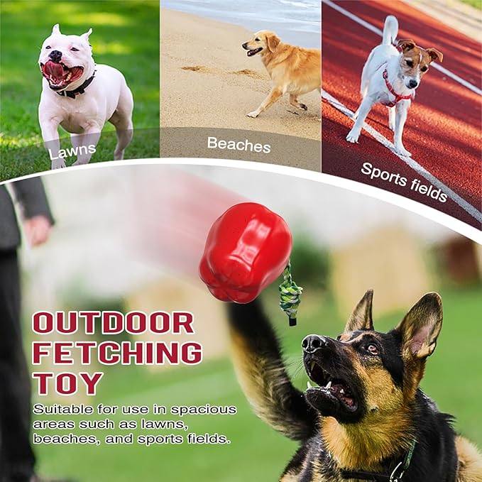 LiuMelinda Dog Chew Toys for Aggressive-Chewers - Indestructible Dog Toy for Aggressive Chewer，Tough Chew Toys for Dogs (Rubber Red Apple)