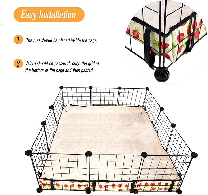 Guinea Pig Cage Liner，Washable Waterproof Oxford Cloth Cage Liners for Small Animals,Hamster Chinchilla Hedgehog Rabbit and Other Small Animals Not Include Cage (36x36 inches)