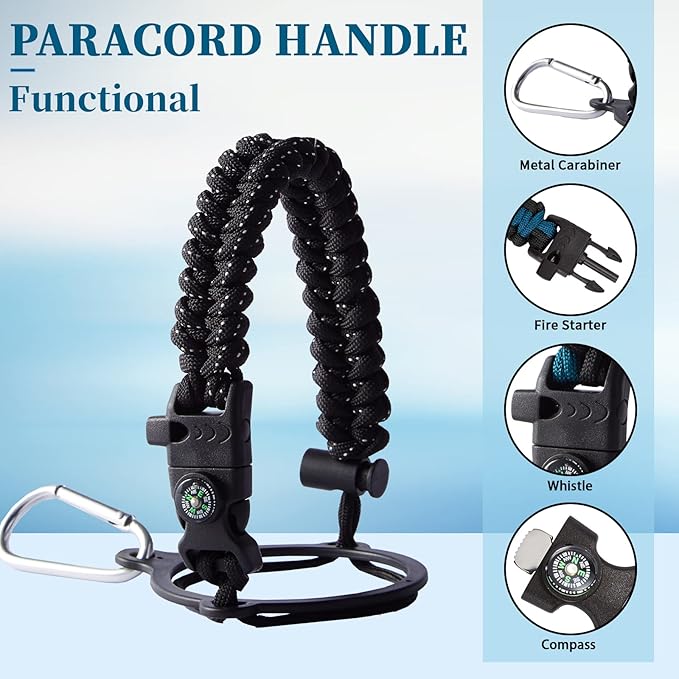 Metal Water Bottle 32 oz - Insulated Water Bottles Keep Cold 48H Hot 24H, Large Waterbottle with Strap, Straw & Spout Lid, Protective Boot, Wide Mouth Stainless Steel Thermo Jug Flask Sport Office