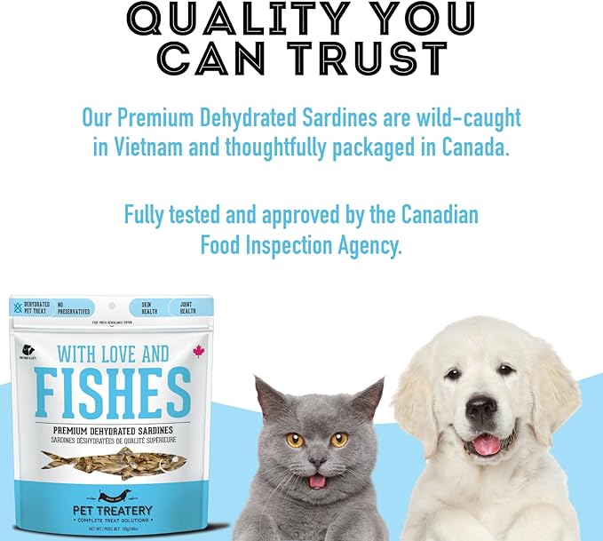 Sardines for Dogs & Sardines for Cats (7.4 oz, Pack of 1) - Dehydrated Single Ingredient Dog Treats - All Natural Dog Treats, Grain Free – Dog Training Treats
