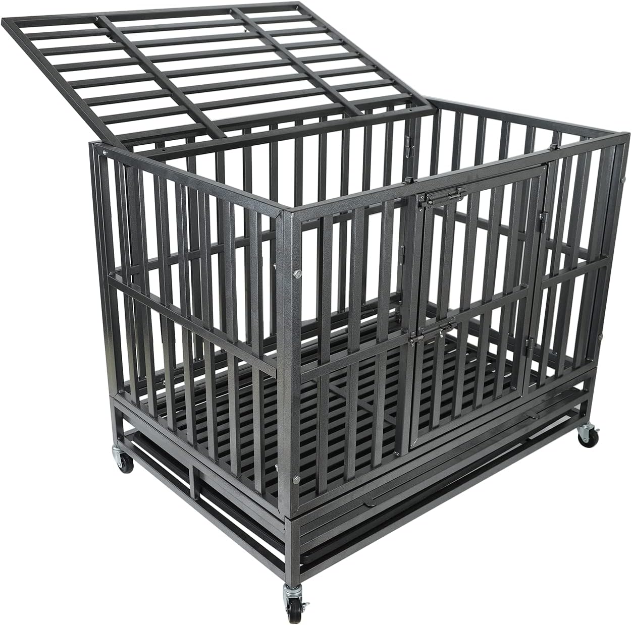 37Inch Heavy Duty Dog Cage Kennel Strong Metal Dog Cage