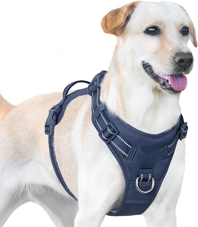 No Pull Dog Harness, Reflective Puppy Vest for Small Medium Large Sized Dog(Prussian Blue,XL)