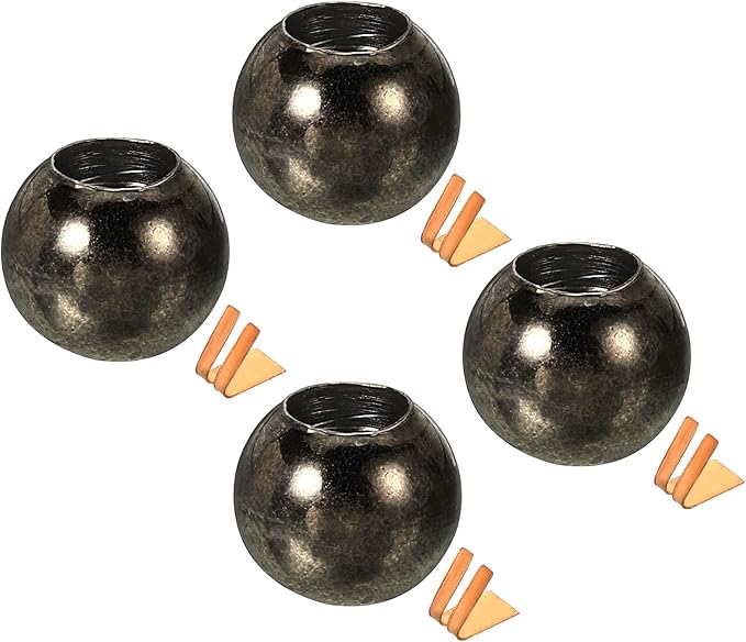 MECCANIXITY Pull Cord Tassels Window Blind Extender Chain Drop Knobs Ball Pull Ends Black, for Curtain Blinds Shades Light Ceiling Fan Pull Switch, Pack of 4