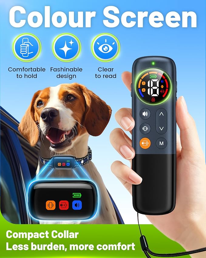 No Shock Dog Training Collar Vibrating Dog Collar with Remote 3300ft, Beep and Vibration Collar for Dogs 10-120lbs, Waterproof | Safe Lock | Painless&Humane to Stop Bad Behaviors