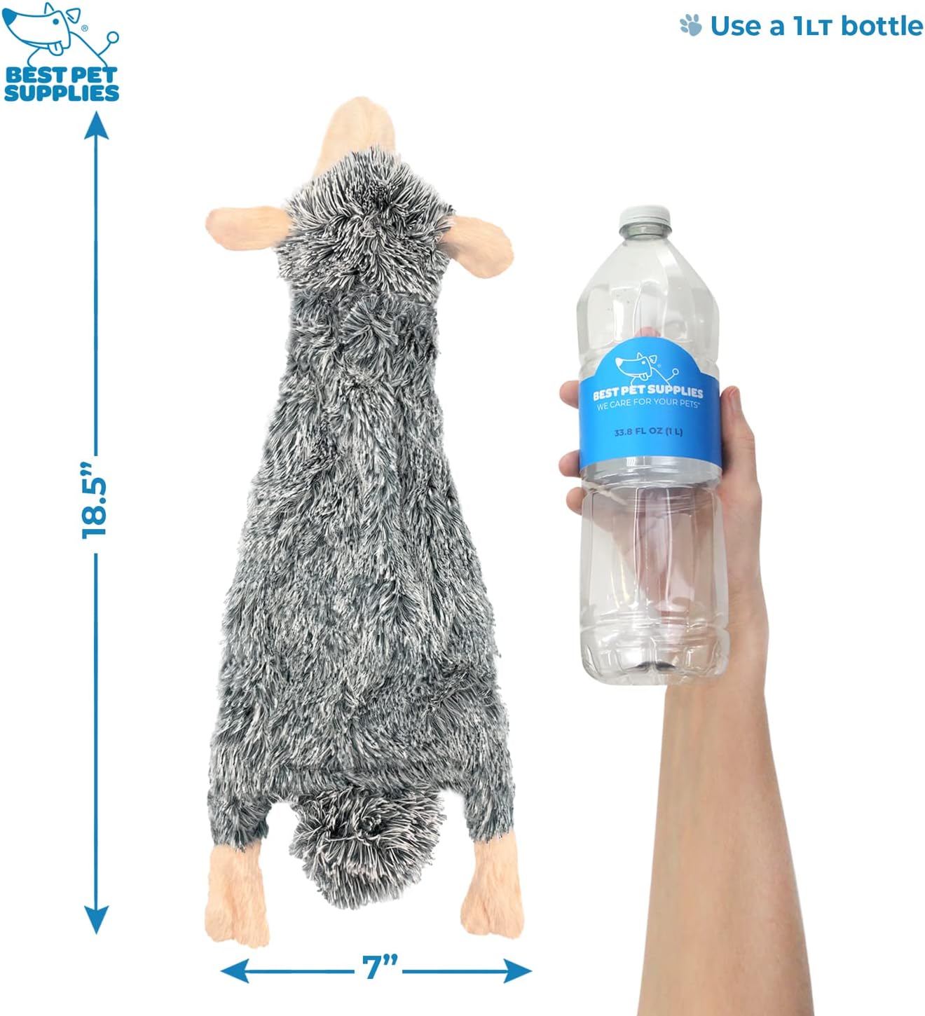 Best Pet Supplies Squeaky Dog Toys with Soft Durable Fabric for Small, Medium and Large Pets Interactive Toy for Indoor Play, Supports Active Biting and Play - Large (Hare, Sheep, Cow, Pig, Penguin)