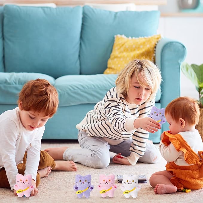 Zomiboo 9 Pcs Cat Stuffed Animals Bulk Mini Plush Cat Pig Stuffed Kitten Soft Doll Piggy Plush Toys Ornament for DIY Keychain Halloween Classroom School Pet Animals Party Favors(Vibrant Style)