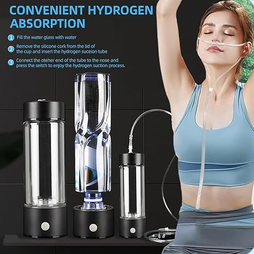Hydrogen Water Bottle Generator 3 IN1,SPE/PEM Water Ionizer,Glass Hydrogenated Rich Water Bottles, Hydrogen Water Machine Filter Pitcher Improve Water Gift for Office/Home/Travel Women/Men/Grandpa