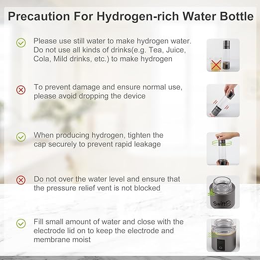 Hydrogen Water Bottle Generator 2024, PEM/SPE Electrolysis Hydrogen Water Technology, 4000+ PPB, LED Display, Hydrogen Water Ionizer Machine, Hydro Generator, Gifts for Men and Women