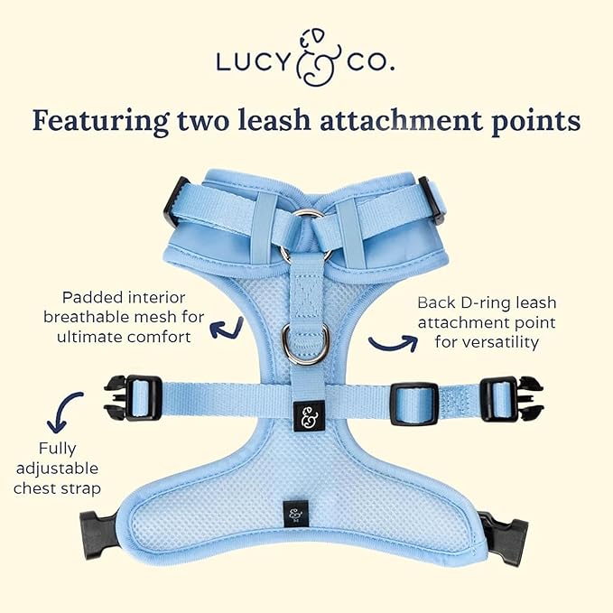 Lucy & Co. The Denim No-Pull Dog Harness - Size X-Large - Vest to Stop Pulling & Walk Easy - Comfortable Leash Training Product w/Adjustable Chest & Neck Straps