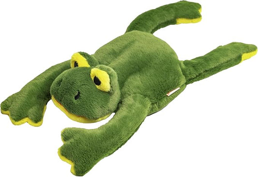 Squeaky Disk & Built-in Ropes Dog Plush Toy, Bustling Safari Collection, 15", for Dogs of All Breeds (Frog)