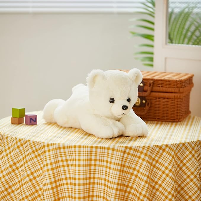 Glow Guards 14" Musical Light up Polar Bear Stuffed Animal,LED Singing Soft Plush Toy with Rainbow Night Lights&Lullaby Glow in The Dark,Birthday Children's Day Idael Gift for Toddler Kids