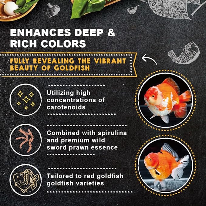 Ultra Fresh Apex Goldfish Color Boosting Crisps, Color Boosting Premium All Natural Ingredients Goldfish Fish Food, Slow Sinking, 1.76 oz