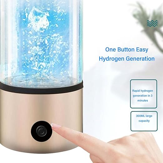 Hydrogen Water Bottle, 300ML USB Hydrogen Water Bottle Generator, 3Min Quick Electrolysis, Portable Water Ionizer Machine, for Travel Exercise Daily Drink