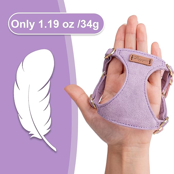 Puppytie No Pull Small Dog Harness with Multifunction Dog Leash,Lightweight Soft Adjustable No Choke Escape Proof Pet Harness Vest Pet Harness Vest,Light Purple,S