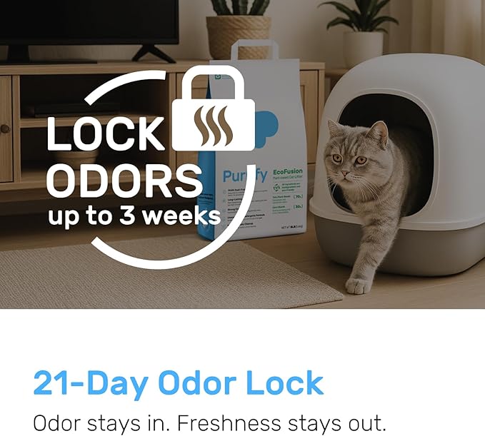 EcoFusion Cat Litter (8lb) – Plant-Based Tofu & Corn Formula, 99.8% Dust-Free, Fast Clumping, Hypoallergenic, Long-Lasting Odor Control, for Multi-Cat Homes