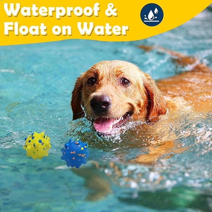 4PCS Indestructible Tennis Dogs, Dog Balls for Aggressive Chewers, Durable Bouncy Toy Balls, Interactive Toys Fetch Game, Lightweight Floating Medium