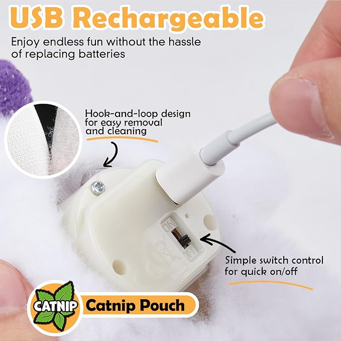 Halloween Catnip Toys, Flapping Ghost Catnip Toy, Interactive Kitten Exercise Toys for All Cat Breeds Play Alone, Never Boredom