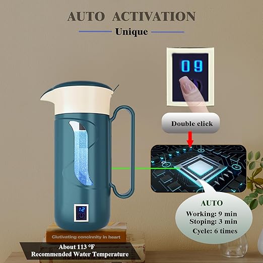 Hydrogen Water Bottle Alkaline Water Generator Hydrogen Water Ionizor Maker Machine Pitcher Ionizer with SPE & PEM Tech 1500ml/50floz