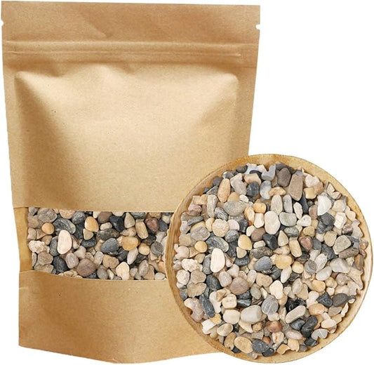 River Rocks Stones Natural Decorative Mixed Color Pebbles Fish Tank Gravel Small Garden Rocks Soil Cover for Aquariums, Landscaping, Vase Fillers, Succulent, Tillandsia, Cactus, Terrarium Plants 2.2lb