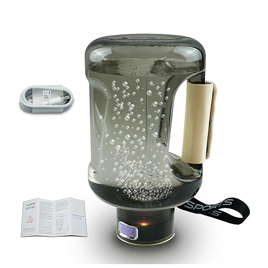 Hydrogen Water Bottle with 50 Oz/1.5L Capacity, Sports Hydrogen Rich Water Generator with SPE/PEM Technology for Gym Home School Travel - Grey