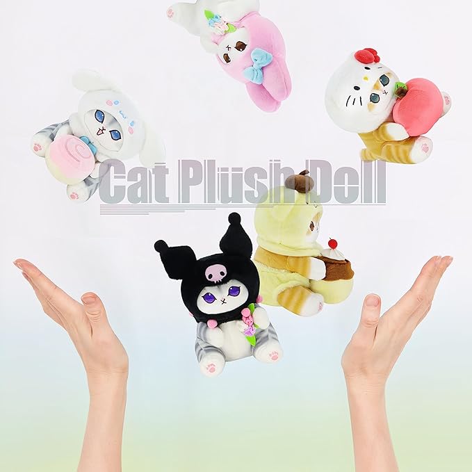 Kawaii Shark Cat Plush Toy Stuffed Animal Doll, Soft Pillow for Boys & Girls (Cat-A, 20cm/7.8in)