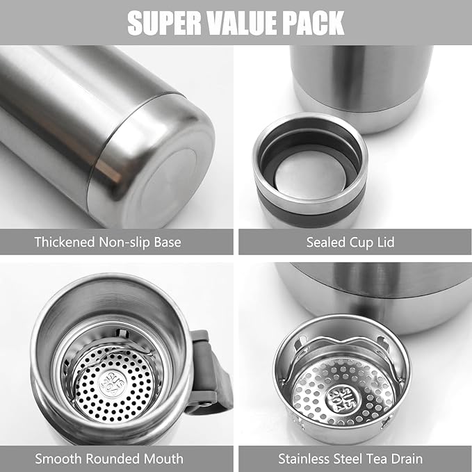 29oz Thermos for Hot and Cold Drinks, Coffee Thermos Water Bottle, Wide Mouth Thermal Cups- Leakproof Stainless Steel Insulated Thermos - Commute, Travel, and Picnic Friendly