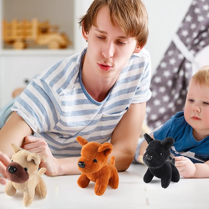 Sumind 9 Pcs Mini Plush Dog Stuffed Animals Bulk Dog Plush Party Favors Small Soft Toy for Goodie Bag Fillers (Nerdy Puppy)