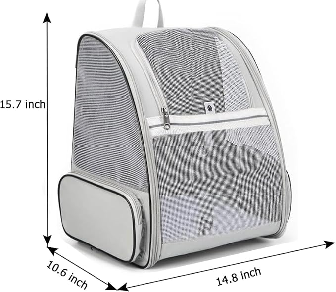 Cat Carrier Backpack, Dog Backpack, Ventilate Pet Cats Puppy Dogs Birds Bunny Backpack for Travel Indoor Outdoor Use(Grey)