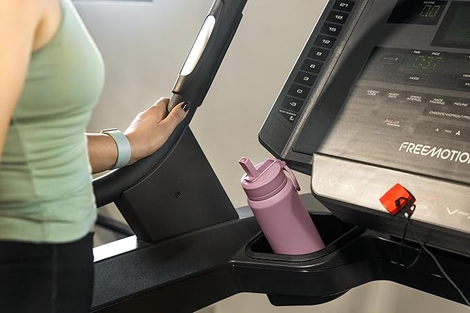 Hydrapeak 32oz Sport Insulated Water Bottle with Straw or Chug Lid, Leak & Spill Proof, Keeps Drinks Cold for 24 Hours, Hot for 12 Hours, Premium Stainless Steel Water Bottles (32oz, Midnight Plum)