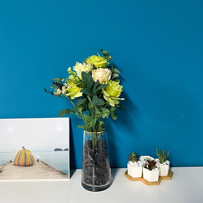 40 lbs Black River Rocks for Landscaping,1-2 Inch Decorative Black Stones Pebbles for Plants, Vase Fillers, Fish Tank and Garden Rocks