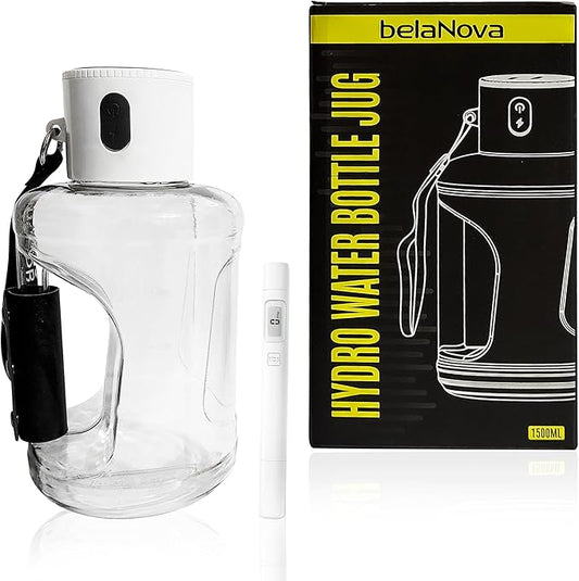 Hydrogen Water Bottle with TDS Meter & Portable Hook - High-Capacity, BPA-Free, Alkaline Water Generator, Leakproof, Ideal for Travel, Sports, College Students