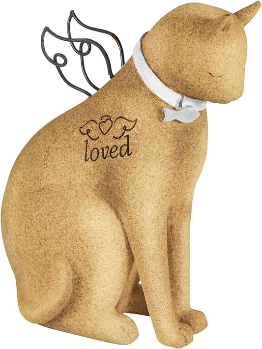 Carson Bereavement Memorial Cat Figurine Statue with Angel Wings Memory Pet Lost Sympathy Gift, by Robin Davis