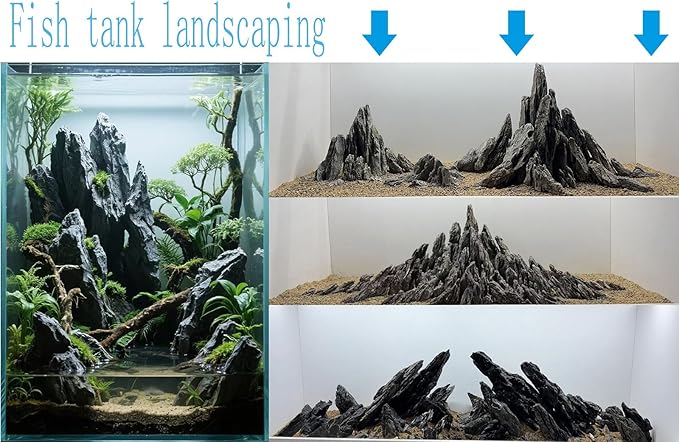 Natural Seiryu Dragon Stone - 11 Pound Aquarium Rock for Fish Tank Reptile and Amphibious Tank 3-8 Inch Aquarium Decoration