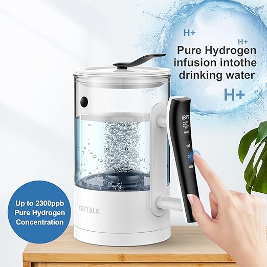 Hydrogen Water Kettle, Hydrogen Water Pitcher, with SPE and PEM Concentrator Technology, Hydrogen Water Generator, Balanced PH Water, 7 Preset Temps, 12 Hour Constant Temperature