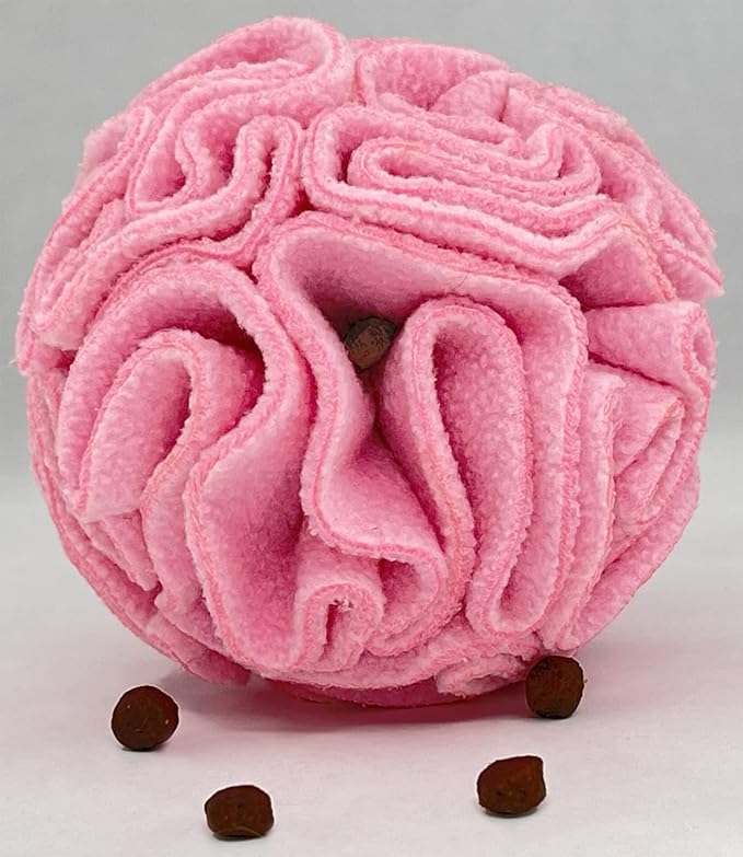 Puppy and Small Breed Snuffle Interactive Foraging Dog Puzzle Ball Toy Pink