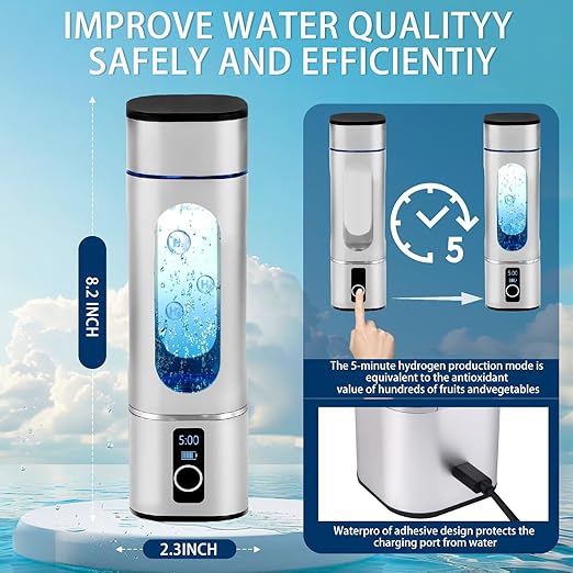 Hydrogen Water Bottles-Upgrade Hydrogen Water Bottle Generator | Ion Bottles Hydrogen Water Ionizer-3500PPB Hydrogen Generator Water Bottle with Advanced Water Ionizer Technology (LED Upgrade)