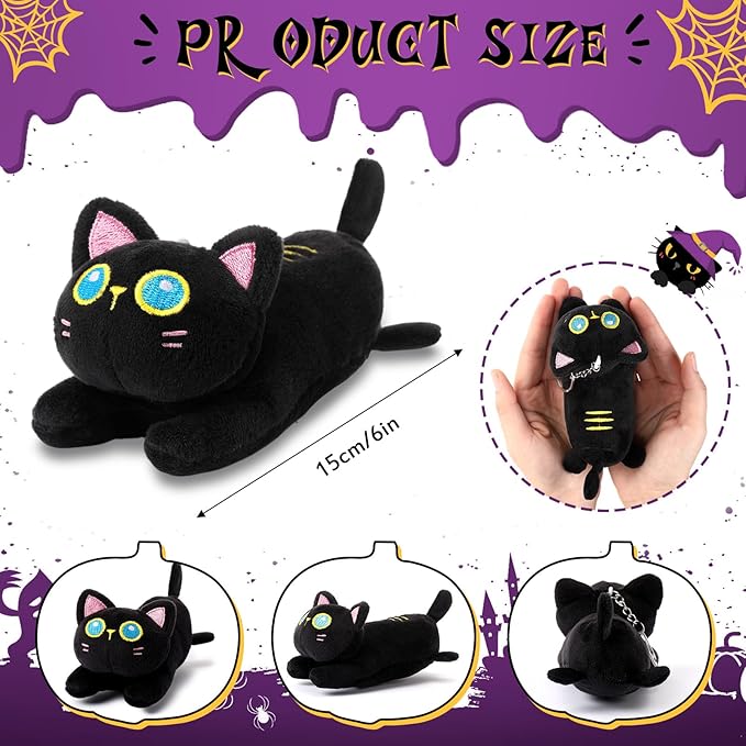 Zomiboo 9 Pcs Cat Stuffed Animals Bulk Mini Plush Cat Pig Stuffed Kitten Soft Doll Piggy Plush Toys Ornament for DIY Keychain Halloween Classroom School Pet Animals Party Favors(Lively Style)