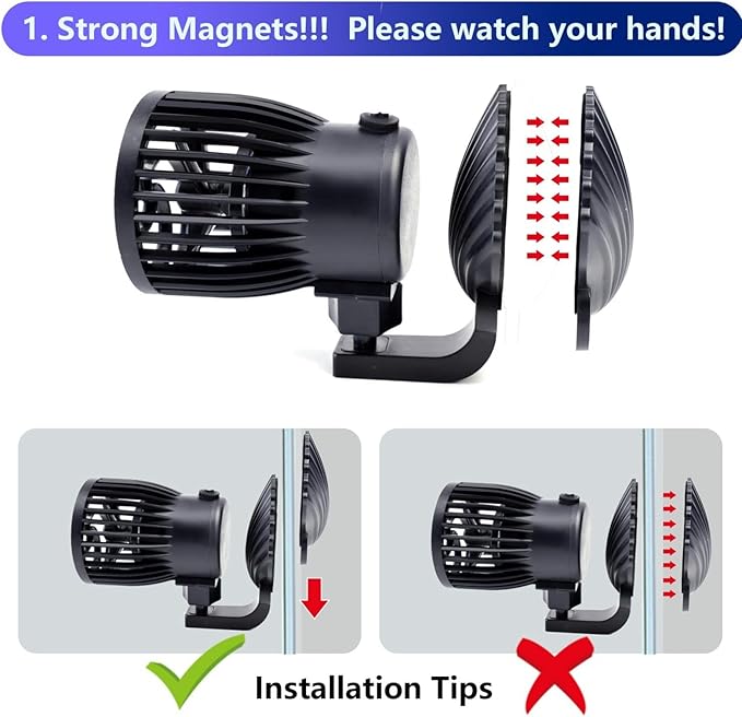 CONQUERALL 660-4700GPH 28W DC 24V Energy Saving Large Flow Wave Maker Controllable Multi Wave Suit for Marine Aquarium Tropical Fish and Reef Tank