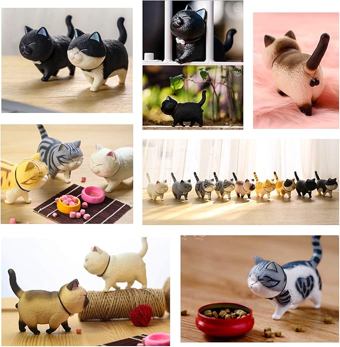 9PCS Realistic Cat Figurines, Educational Kitty Figures Toy Set, Kitten Easter Eggs Cake Topper Christmas Birthday Gift for Cat Lover